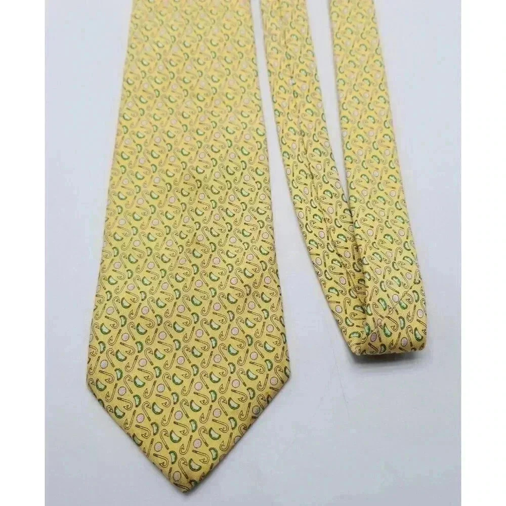 Vineyard Vines Fishing Hook / Golf Ball / Lime Wedge All Over Print Men Silk Tie